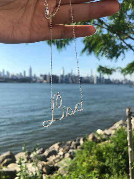 Personalized Diamond Script Name Necklace