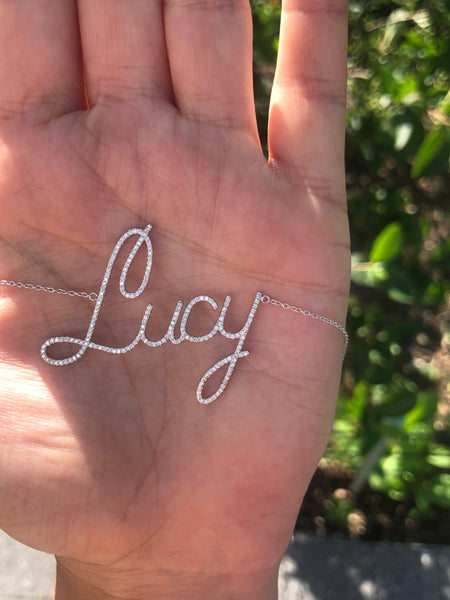 Personalized Diamond Script Name Necklace