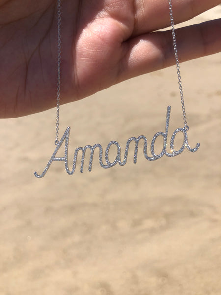 Personalized Diamond Script Name Necklace