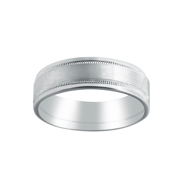 Matte & Milgrain Finish Wedding Band