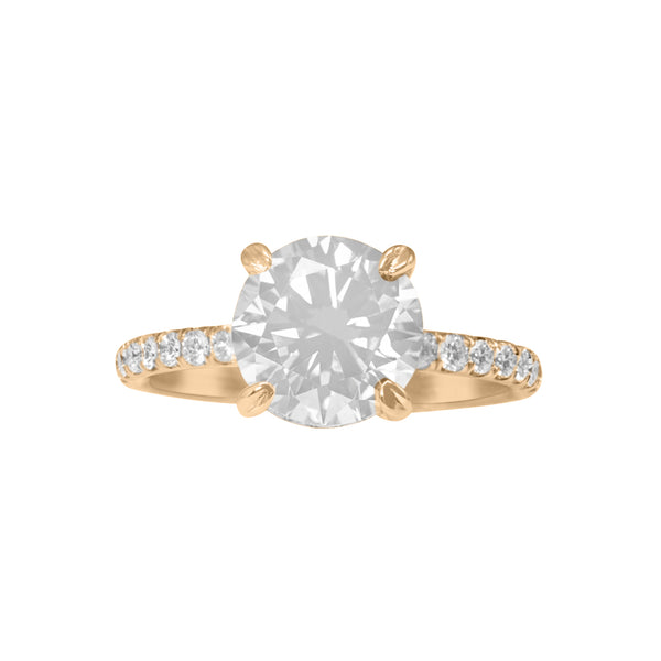 Classic Pave Engagement Ring with Diamond Basket & Prongs