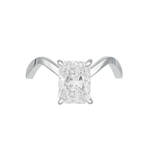 Plain Wavy Engagement Ring Setting