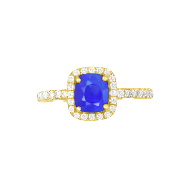 Box Set Pave Halo Engagement Ring