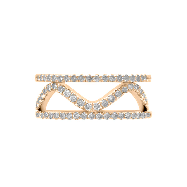 Diamond Wavy Ring