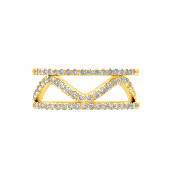 Diamond Wavy Ring