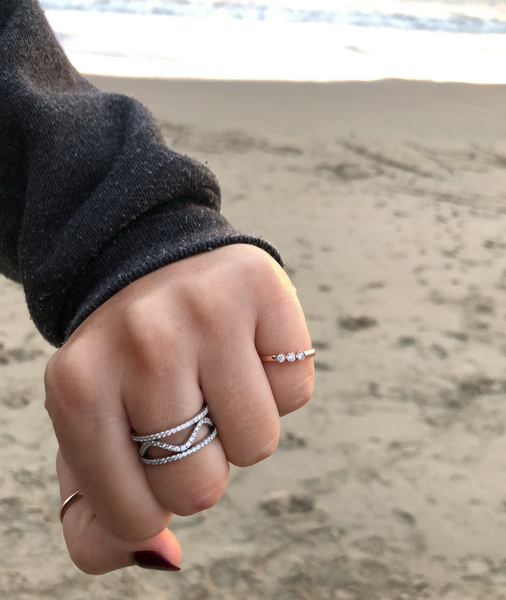 Diamond Wavy Ring