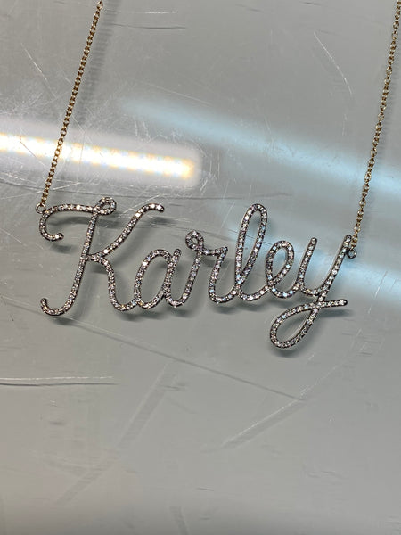 Personalized Diamond Script Name Necklace